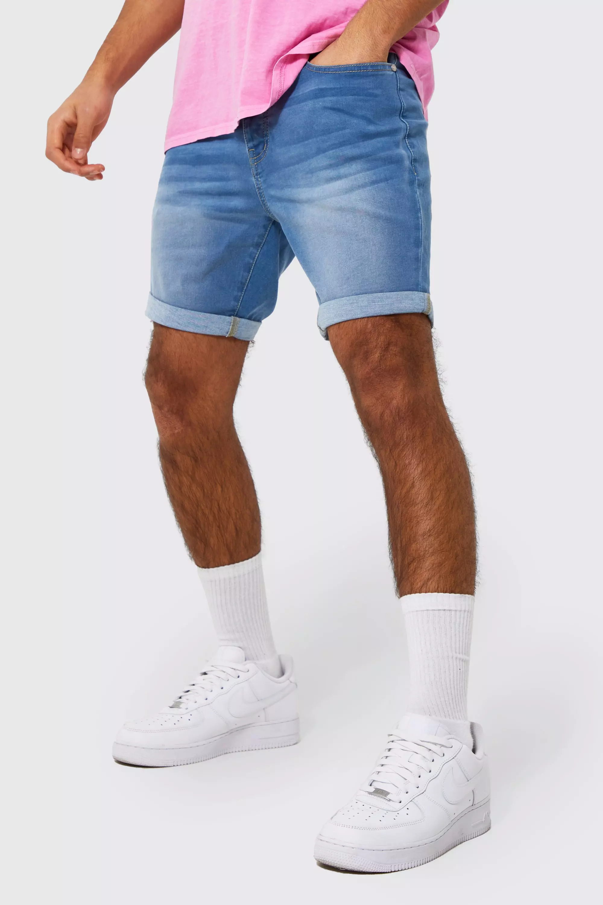 Mens stretch jeans short leg on sale